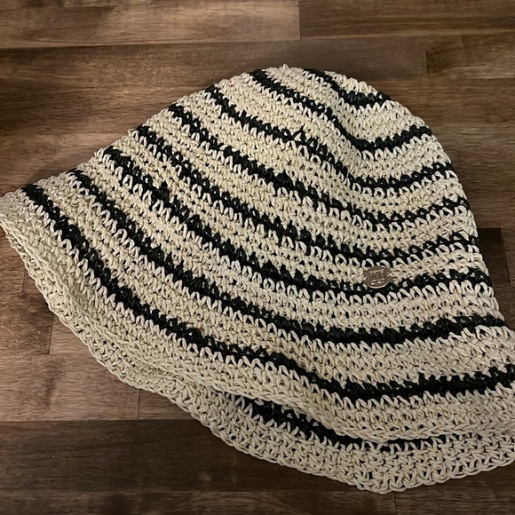 BRUNO MAGLI Stripe Crochet Straw Bucket Hat In Natural - OS - Picture 3 of 9